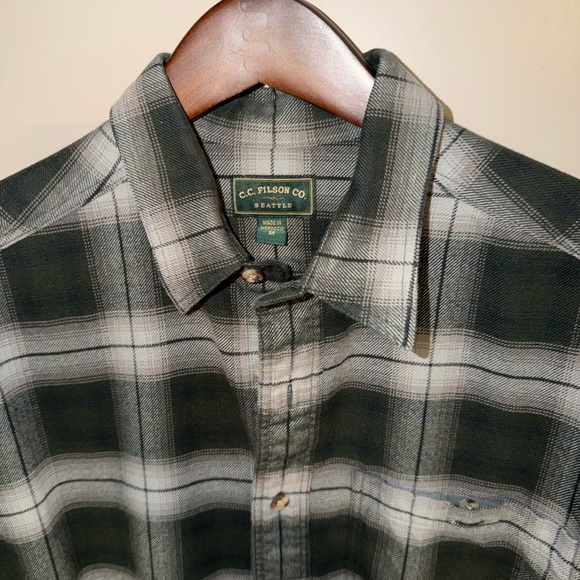 Filson Green Plaid Men's Flannel Shirt - Picture 2 of 2